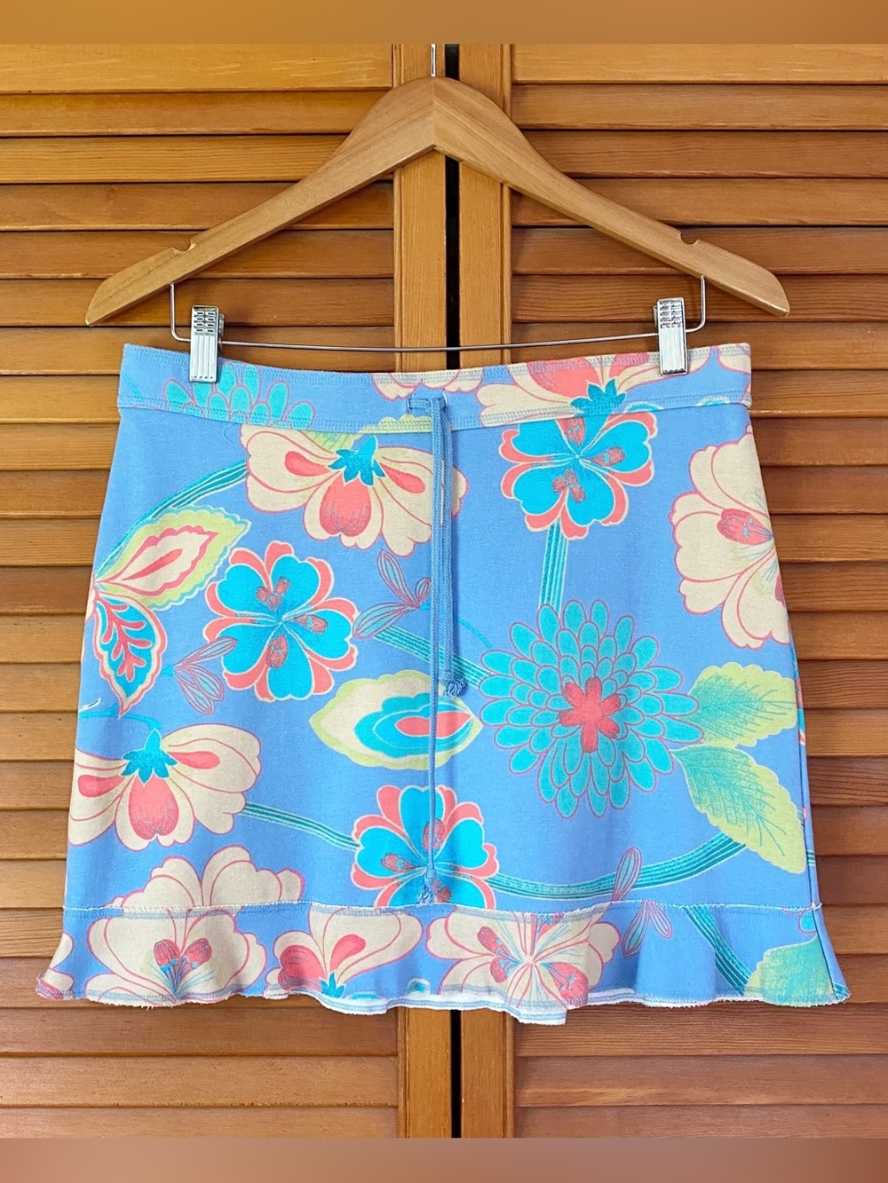 Vintage y2k Carolina Blues Skirt Womens Size Medium Short Mini Floral Colorful